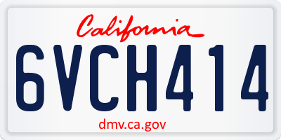 CA license plate 6VCH414