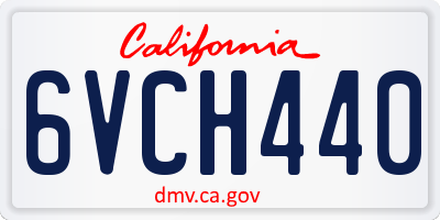 CA license plate 6VCH440