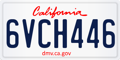 CA license plate 6VCH446