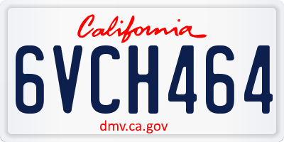 CA license plate 6VCH464