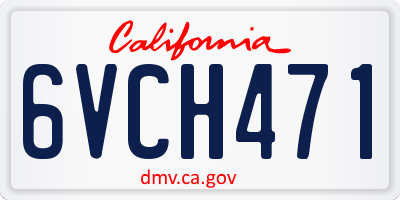 CA license plate 6VCH471
