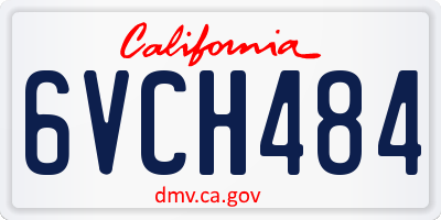 CA license plate 6VCH484