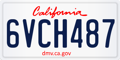 CA license plate 6VCH487