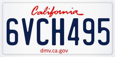 CA license plate 6VCH495