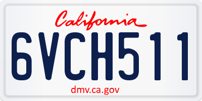 CA license plate 6VCH511