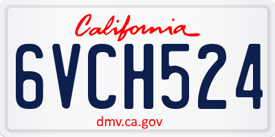CA license plate 6VCH524