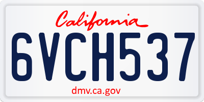 CA license plate 6VCH537