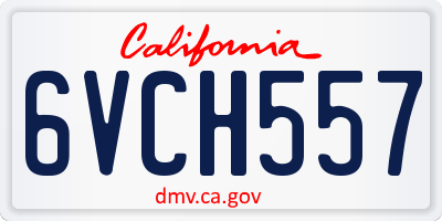 CA license plate 6VCH557