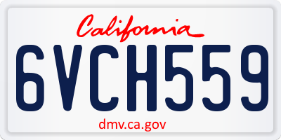 CA license plate 6VCH559