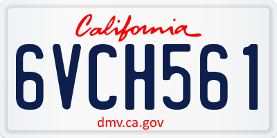 CA license plate 6VCH561