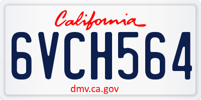 CA license plate 6VCH564