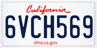 CA license plate 6VCH569