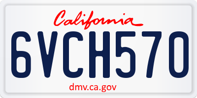 CA license plate 6VCH570