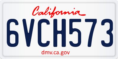 CA license plate 6VCH573