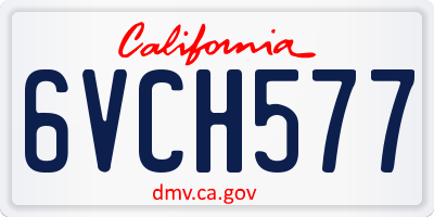 CA license plate 6VCH577