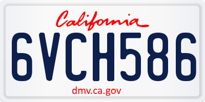 CA license plate 6VCH586