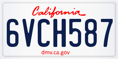 CA license plate 6VCH587