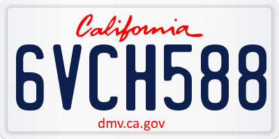 CA license plate 6VCH588