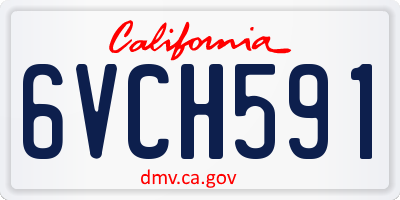 CA license plate 6VCH591