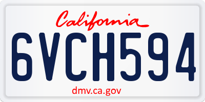 CA license plate 6VCH594