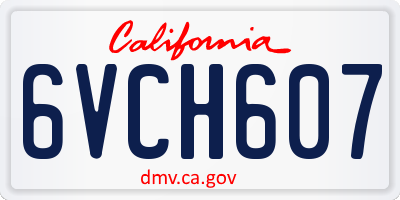 CA license plate 6VCH607