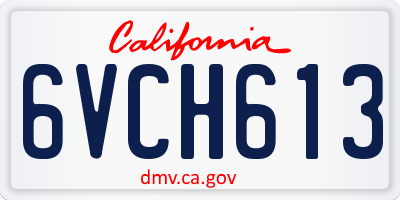CA license plate 6VCH613