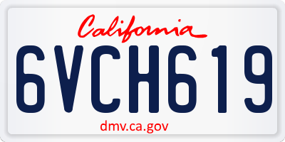 CA license plate 6VCH619