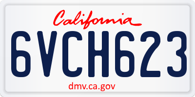 CA license plate 6VCH623