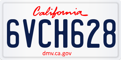 CA license plate 6VCH628