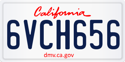 CA license plate 6VCH656