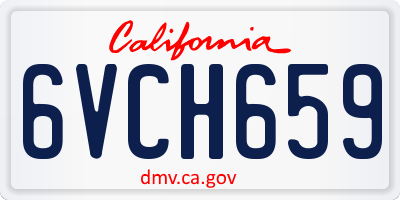 CA license plate 6VCH659