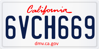 CA license plate 6VCH669