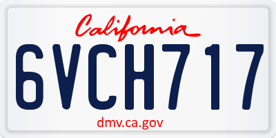 CA license plate 6VCH717