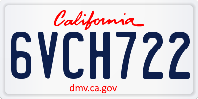 CA license plate 6VCH722
