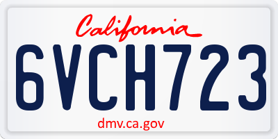 CA license plate 6VCH723