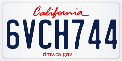 CA license plate 6VCH744