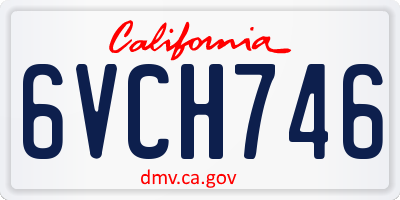 CA license plate 6VCH746