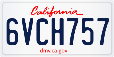 CA license plate 6VCH757