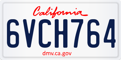 CA license plate 6VCH764