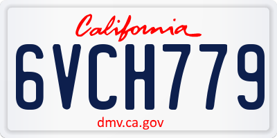 CA license plate 6VCH779