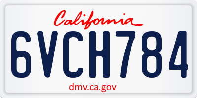 CA license plate 6VCH784