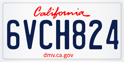 CA license plate 6VCH824
