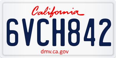 CA license plate 6VCH842