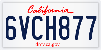 CA license plate 6VCH877