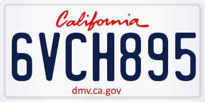 CA license plate 6VCH895