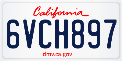 CA license plate 6VCH897