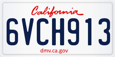 CA license plate 6VCH913