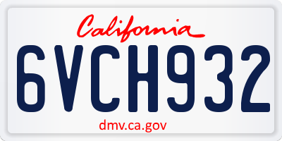 CA license plate 6VCH932
