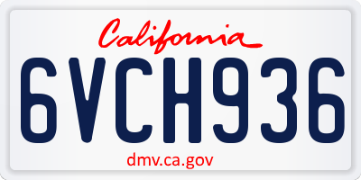 CA license plate 6VCH936