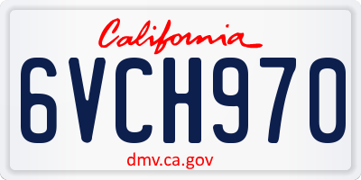 CA license plate 6VCH970